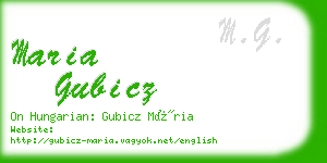 maria gubicz business card